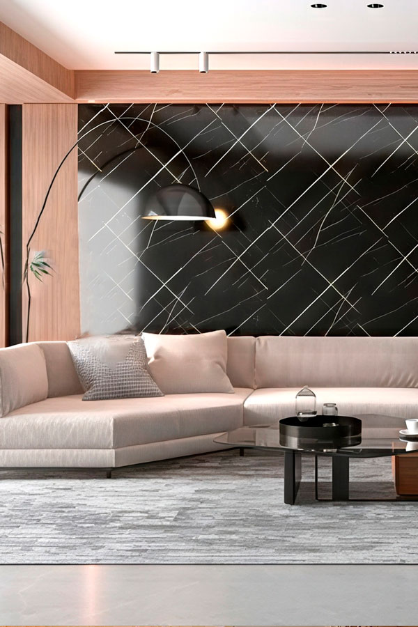 panel de pvc tipo marmol negro